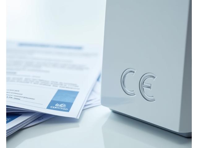 Marquage CE sur un produit électronique avec documents de certification