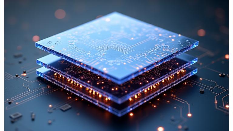 Visualisation 3D interactive d'un circuit imprimé multicouche empilé avec des interconnexions sophistiquées